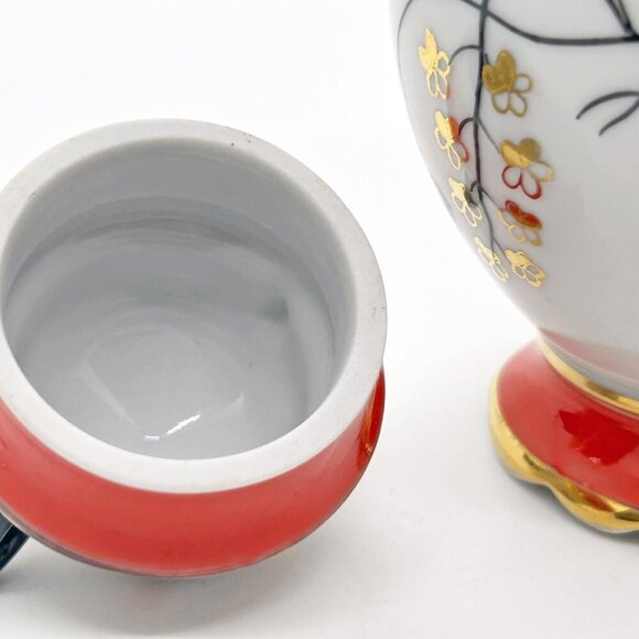 Vintage USSR Lomonosov porcelain hand painted Tea Caddy Jar Red Currant - Picture 8 of 9